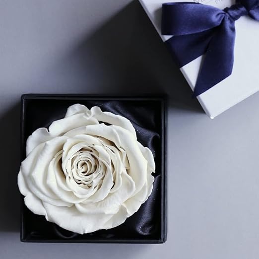 Amazon Makefuture Diamond Rose 9 プリザーブドフラワー 花 プロポーズ 薔薇 一輪 フラワーボックス プラチナホワイト プリザーブドフラワー オンライン通販