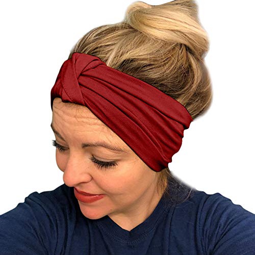 Malloom Banda para el Pelo Anudada Punto Simple de los Hombres Banda elástica de los Accesorios del Pelo de los Deportes de algodón (D)