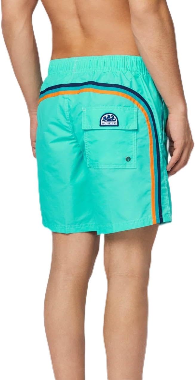 SUNDEK Mens Elastic Waist Boardshort, Swim Trunks 16" Length 7.5" Inseam