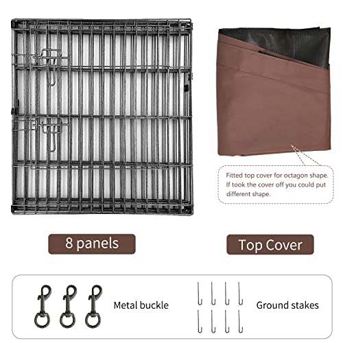 NEZUC Cercadinho Dobrável de Metal Prateado para Exercícios para Cães Cercadinho para Cães Caixa par