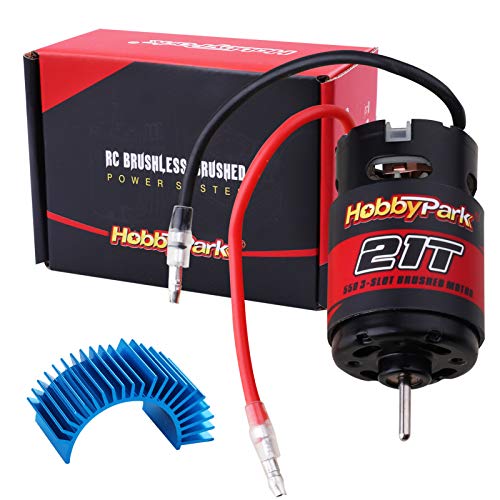 Hobbypark 21T Motor 550 Brushed Motors w/Heatsink for 1/10 RC Crawler Car Traxxas TRX4 TRX6 Axial SCX10 II III Redcat Gen7 Gen8 RC4WD