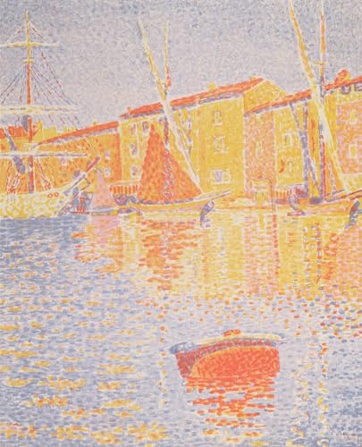 Bouée Port de Saint-Tropez Paul Signac imprimé sur toile 60x90cm pour embellir un bureau vide