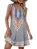 Picture of elescat Womens Summer Dresses Sleeveless Pockets Casual Loose Tank Sundresses(Dark Blue U,3XL)