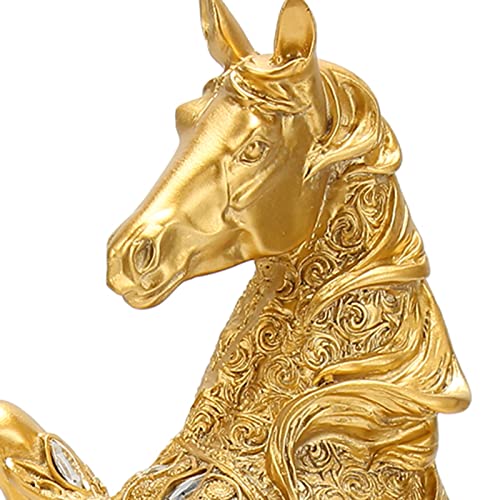 Estatua de Caballo Decorativa Dorada para Hogar y Oficina miniatura 7