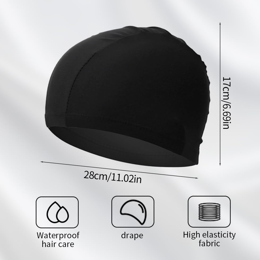 Bonnet de Bain en Tissu – Confortable, Durable & Hautement Élastique pour Femme & Homme