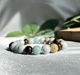 WORLD WIDE GEMS Naturalna bransoletka z wieloma klejnotami 8 mm | Okrągły kamień o gładkim cięciu | Wielokolorowy kamień | Energooszczędna elastyczna bransoletka | Bransoletka lecznicza | Ręcznie
