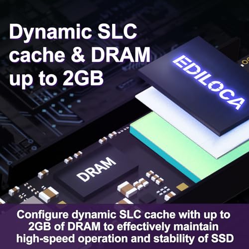 Image of Ediloca 2TB PS5 SSD with Heatsink PCIe Gen4 NVMe M.2 Gaming SSD, 7400MB /s Read, 2GB DRAM Cache, 3D TLC | Internal Solid State Drive Compatible with PS5 & PC(EN855)