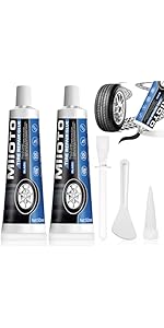 AllisWay Reifenkleber Schwarz - 2x50ml Set Mit Schaber & Düse