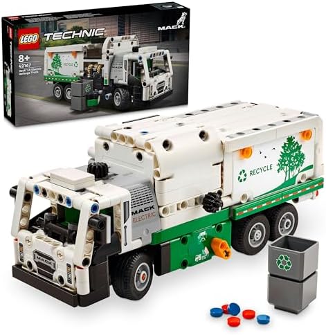 LEGO Technic Mack LR Electric Çöp Kamyonu 42167-8 Yaş ve Üzeri Çocuklar için Geri Dönüşüm Temalı Koleksiyonluk Yaratıcı Oyuncak Model Yapım Seti, Doğum Günü Hediyesi Fikri (503 Parça) - Görsel 1