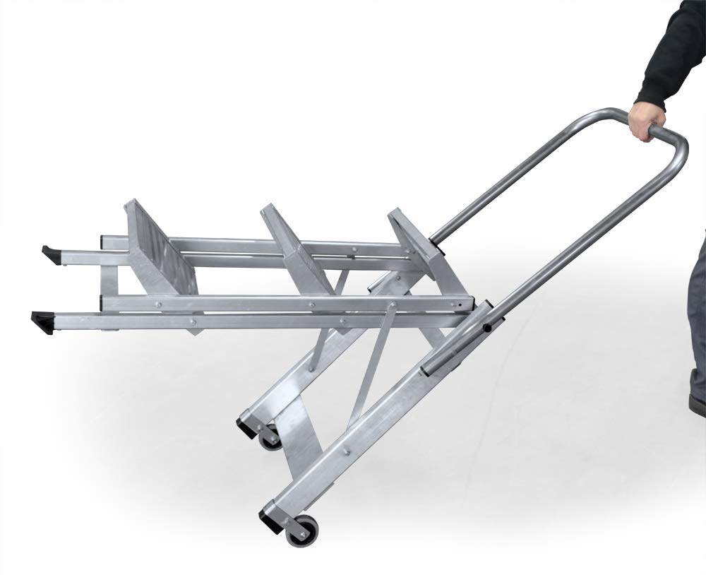 KTL Taburete-Escalera Industrial de Aluminio Plegable 3 peldaños con barandilla Serie k-Fold