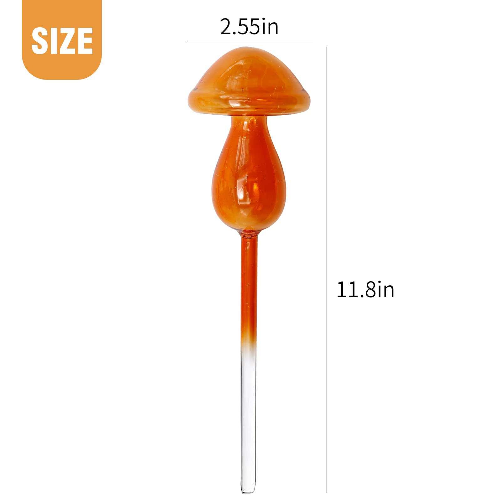 2 Stück Pilzpflanzenbewässerungskugeln aus Glas, selbstbewässernde Kugeln für Garten, Topfpflanzen, Innen- und Außenpflanzen (braun)