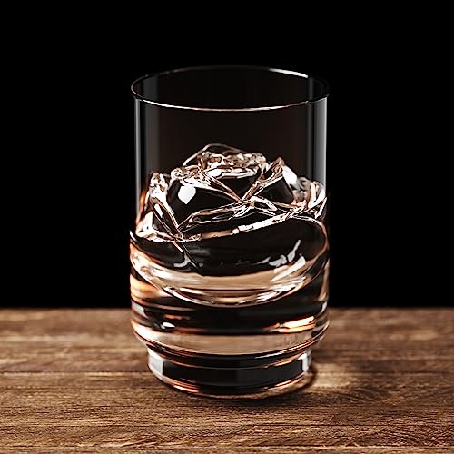Clear Rose Ice Cube Maker: Rose Shaped Ice Cube Tray for Whiskey - Crystal Flower Ice Cubes - Silicone Ice Ball Maker for Cocktails Bourbon