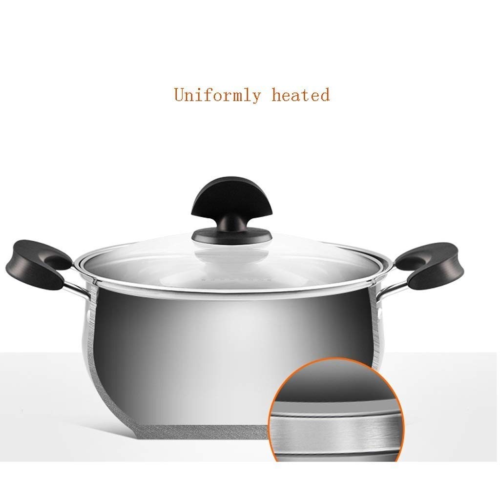 Stockpot 304 Sopa de Acero Inoxidable Olla de Gas para Gas de Gas de inducción de inducción Bota de Oreja Caliente Martillo de Orejas Desayuno freír sartén