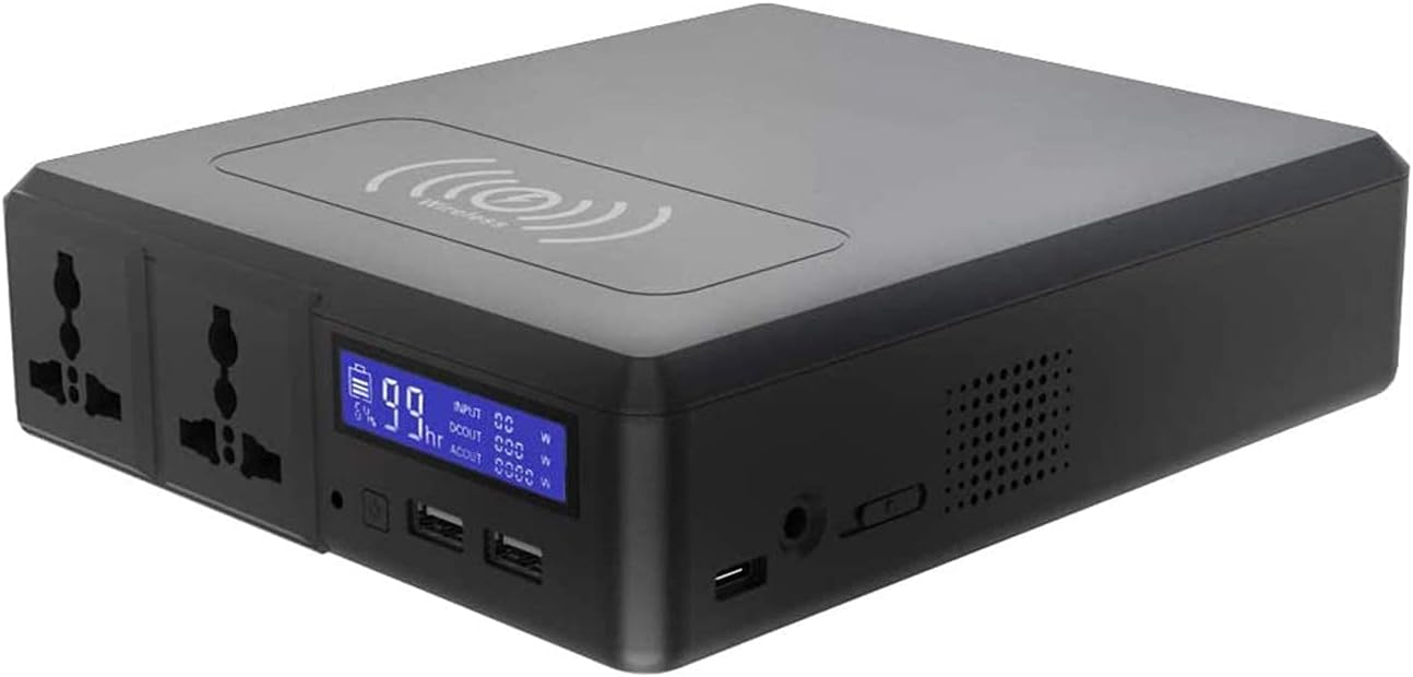 Portable Power Station 154Wh Power Station Portable Solar Generator With Wireless Charge, Dual 220V Ac Outlet, 2 Usb Ports, Usb C For Celphones, Laptop, Rv, Camping