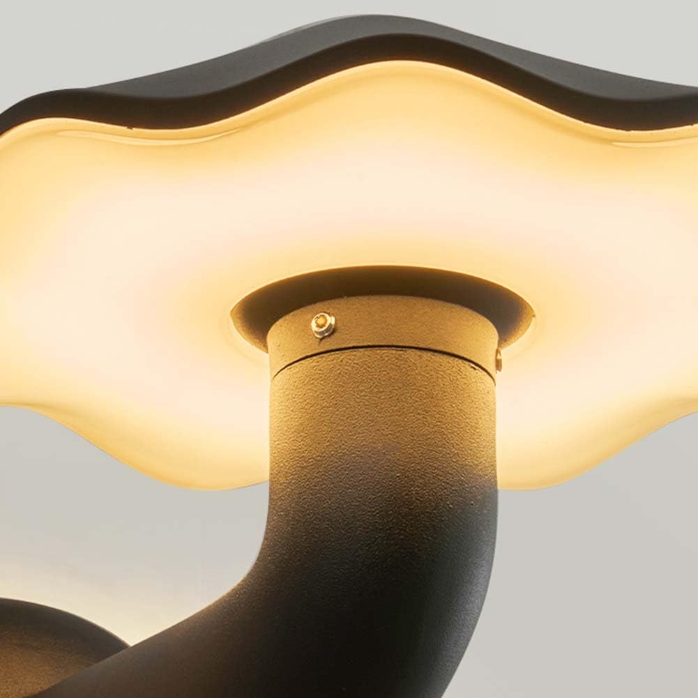 LED Wasserdicht Wandlampe Pilz Innen und Außen Wandleuchten Kreative Pilz Lampe Aluminium Außenlampe Schwarz Metall Wandbeleuchtung 3000K Warmes für Treppenhaus Badezimmer Wohnzimmer Kinderzimmer