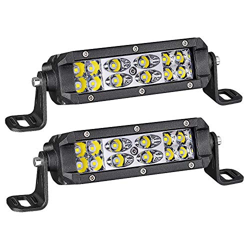 Slim LED Light Bar 5 Inch, AKD Part 72W Spot Flood Combo Small LED Pods Off Road Driving Lights Mini LED Light Bar Slim Work Lights for Trucks Motorcycle UTV ATV SUV Dirt Bike Lawn Mower