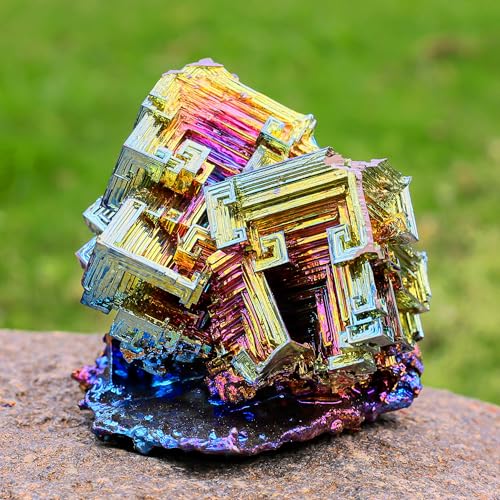 Image of Extra Large Bismuth Ore Crystal - (1.5 to 2lb) Iridescent Rainbow Metal Art Specimen - Home Decoration, Education, Healing Stone, Collection