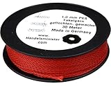 Typ: Hohlgeflecht Handelsminister.com 1mm Takelgarn gewachst rot 30m Spule geflochten PES Polyester 1,0mm