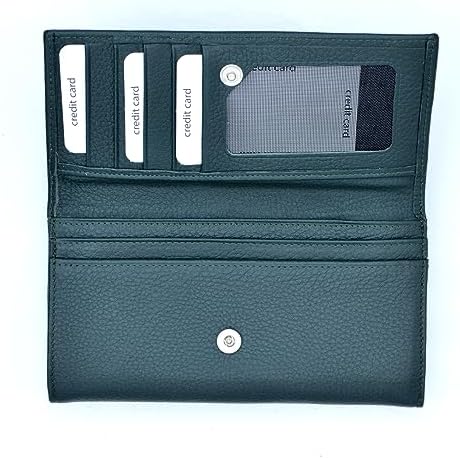 Veskemann Naomi Zümrüt Yeşili Hakiki Deri Çok Bölmeli Bayan Cüzdan (Zümrüt Yeşili) - Görsel 2