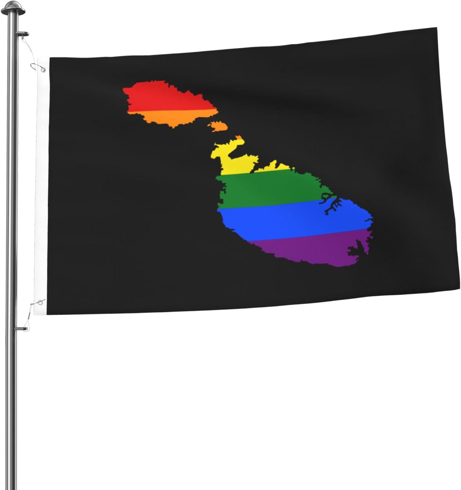 LGBT Flag Map Of Malta Flags For Outside 2x3ft Polyester Outdoor Decor Flag Patio Camping Banner Garden Party Flag With 2 Brass Grommets