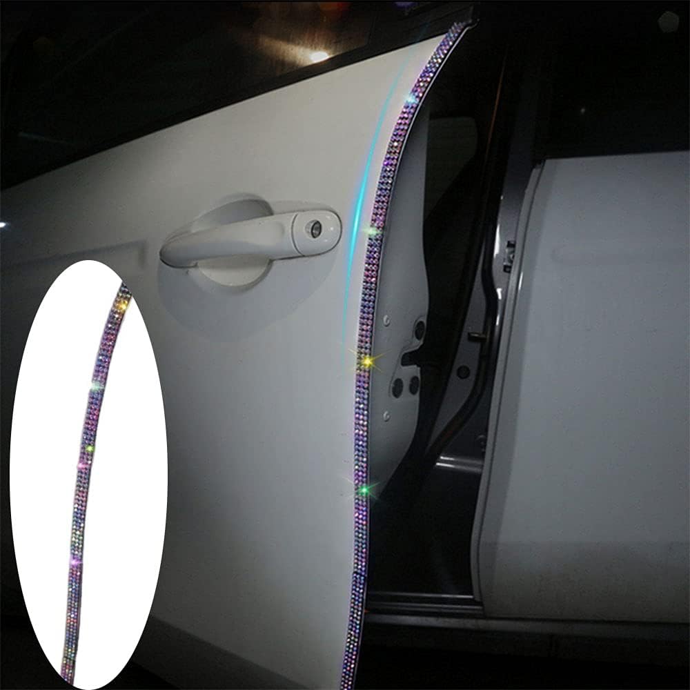 Car Door Edge Edge or Crystal Shiny Rhinestone -scch Sticker Multi-Color DIY Car Styling Accessories 4 Pcs