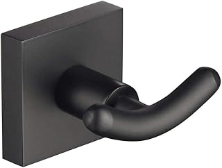 Kraus Ventus Bathroom Robe and Towel Double Hook, Matte Black Finish, KEA-17702MB