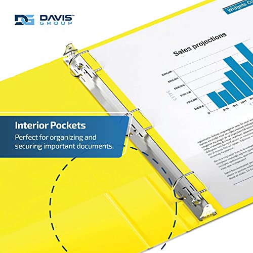 Premium Economy 6-Pack 3-Ring Binders for School or Office, D-Ring Binders, 1 Inch, Yellow by Davis Group - Image 5