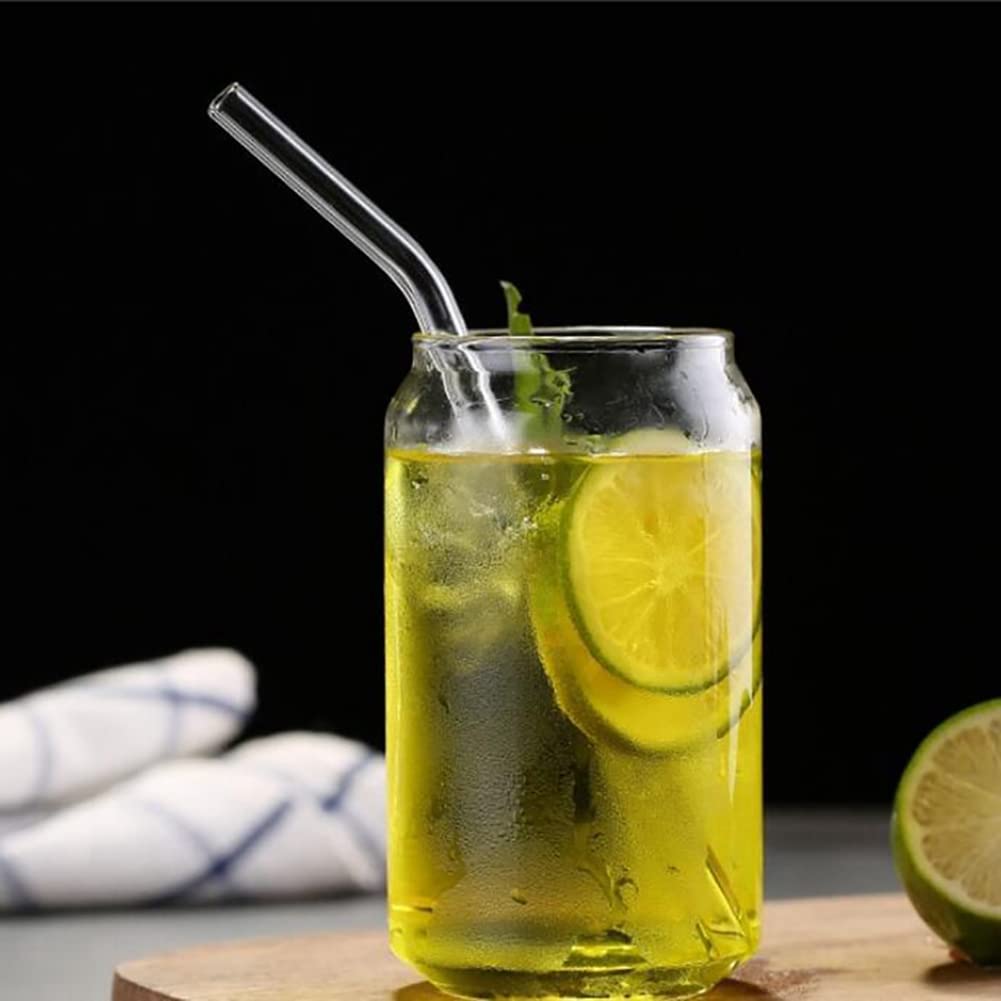 Lot de 12 tasses en verre en forme de canette pour eau, lait, bière, dessert, 400 ml