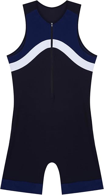Loyan Men's Slim Fit Wrestling Singlets Gymnastic Leotard Zipper Front Bodysuit Dance Biketard Unitard