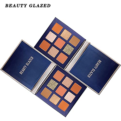 Myuango Eyeshadow Powder 9 Color Shimmer Matte Party Makeup Palette Cosmetic Bright Colorful Eye Shadow (Peach) #TOP2