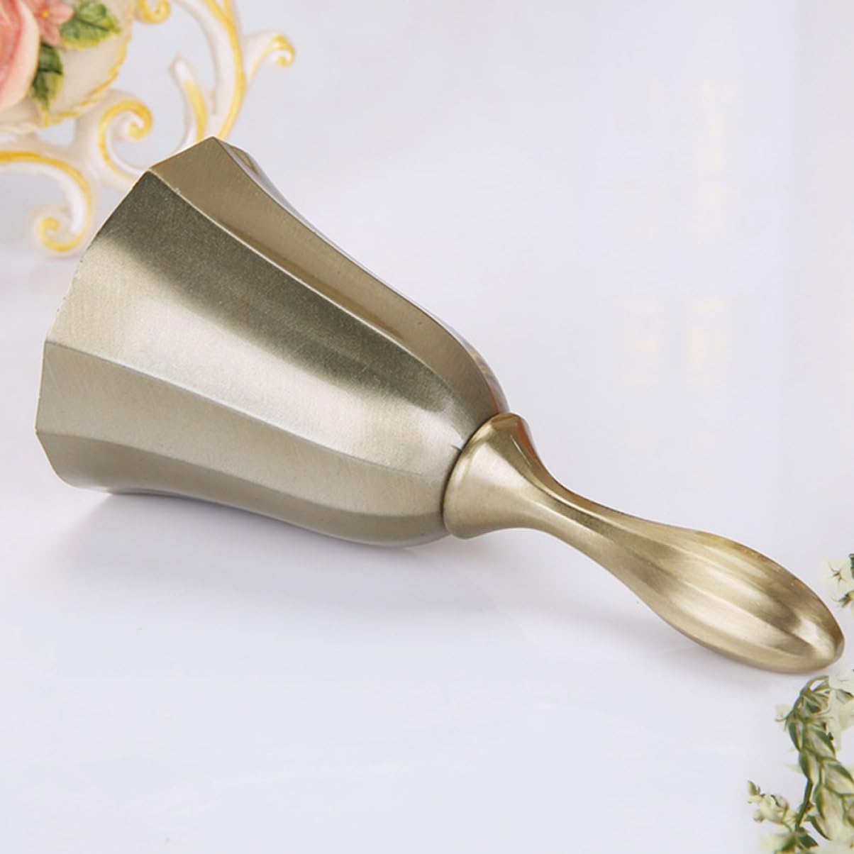MAGICLULU 3piezas Campana De Mano Retro Para Restaurante y Bar Campana De Servicio Ligera y Resistente Para Recepciones y Comedores Diseño Antiguo Bronce