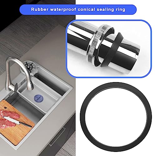 eMagTech 5PCS Tapered Waste Trap Washer Repair Compression Seal Rubber Outlet Washers for 1 1/2" Sealing Joints & Pipes Kitchen Flush Pipes Garden and Outdoor Water Pipes - Image 2