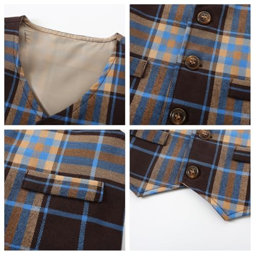 Image of Baby Boys' 4-Piece Vest Set with Dress Shirt, Vest, Pants, and Tie