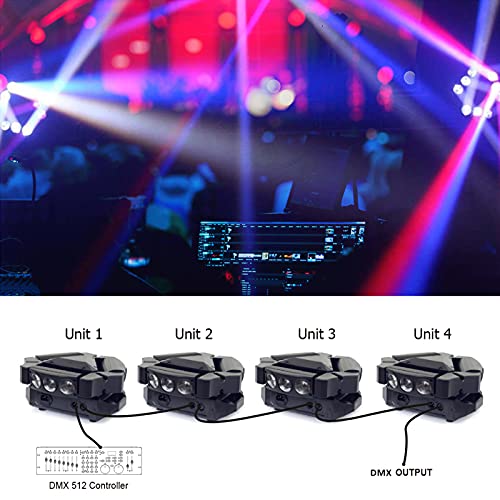 BETOPPER DJ Lumière soirée lyre led lumière scène triangulaire mobile 9x10W RGBW LED DMX spot projecteur discothèque activée son jeux de lumière éclairage pour disco fête danse club bar LM0910 - Image 5