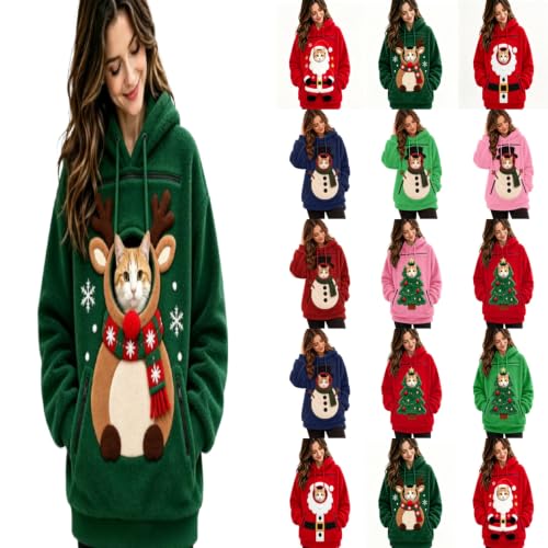 Christmas Hoodie With Dog Pouch Pet Pocket Sweatshirt For Women With Pocket - image 1
