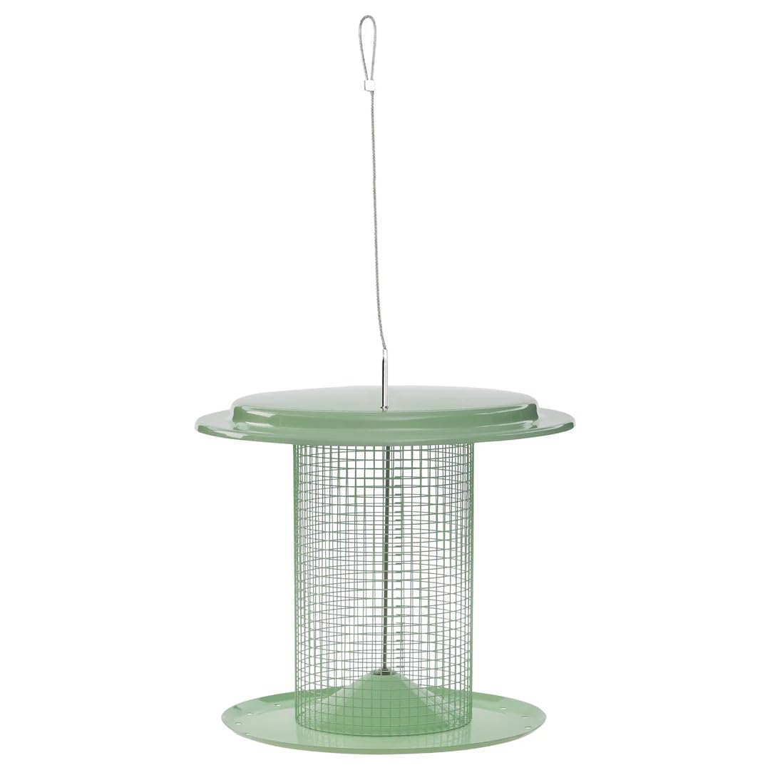 Birds Choice Modern Farmhouse Vogelfutterstation für Sonnenblumenkerne, Salbeigrün – inklusive Paracord-Aufhänger, 1,4 kg, Samenkapazität