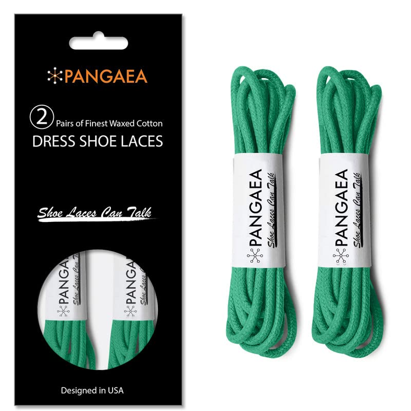 Image of [4 Laces] 2-Pair Pack Waxed Round Oxford Shoe Laces for Dress Shoes Chukka 3 /32Inch Thin