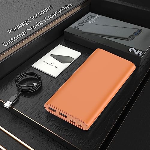 26800mAh Portable Charger Power Bank, Dual USB w/USB-C Fast Charging Battery Pack Charger for iPhone 16 15 14 11 12 13 pro max, iPad,Airpods,Samsung S22 S23, Google Pixel 6, Android Phone-Orange - Thumbnail 7