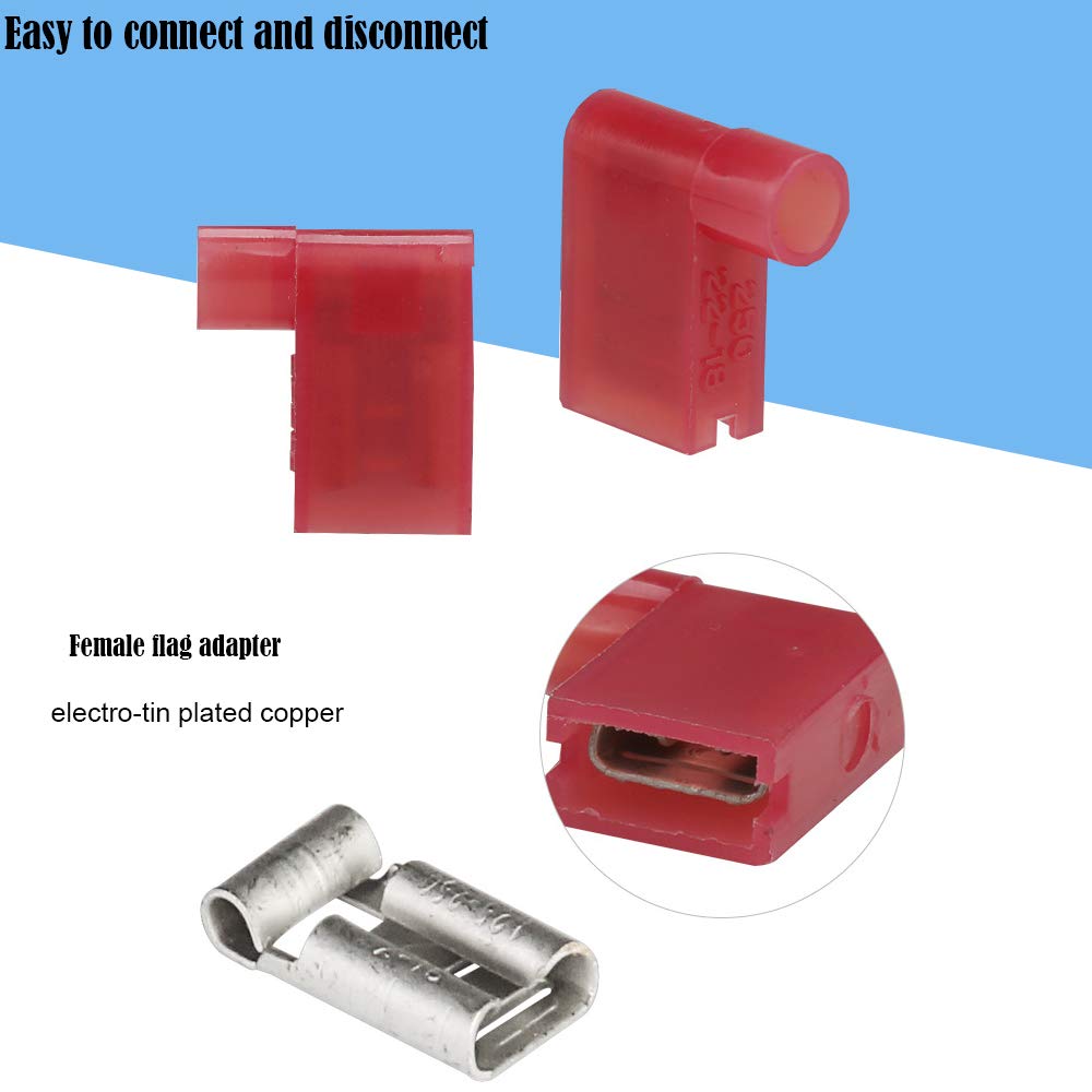 Female Flag Quick Connectors 12-10 Gauge 1/4 Inch Female Flag Quick  Connectors - 12-10 Gauge 1/4\, image size:1000x1000