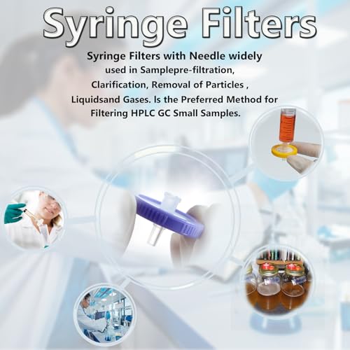 Image of Syringe Filters PVDF Hydrophilic Filtration 0.22um 13mm Membrane Diameter Lab PVDF Membrane Disc Non-Sterile by Labfil, Pack of 100