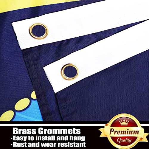 Us Navy Emblem Flags 3X5 Outdoor Double Sided 3 Ply-United States Naval Military Flag Vivid Color Clear Pattern Reinforcement Sewing Durable Polyester With 2 Brass Grommets #TOP3