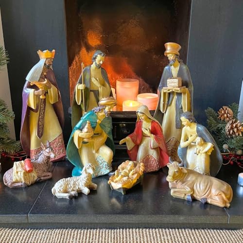 Carousel Home and Gifts Deluxe Christmas Nativity Set, Extra Large Luxury Traditional Crib Scene, 10 Figures - Image 2