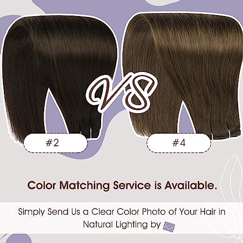 Full Shine Brown Weft Hair Extensions Real Human Hair Remy Hair Bundles 105 Grams Soft Straight Double Weft Brown Sew In Hair Extensions Weave Hair Invisible Human Hair Wefts 24 Inch #TOP5