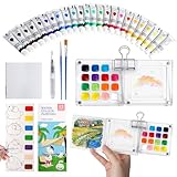 Nano Palette Mini Watercolour Set: Pocket Artist Watercolor Travel Set with Binder Clips - Portable Watercolour Palette for Painters, Artists, Students