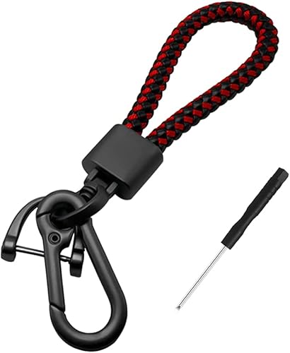 Miniatura 8 de Llavero de paracoda con tejido de bellota para llave de automóvil, cuerda trenzada de cuero grueso, para hombres y mujeres, apto para todos los