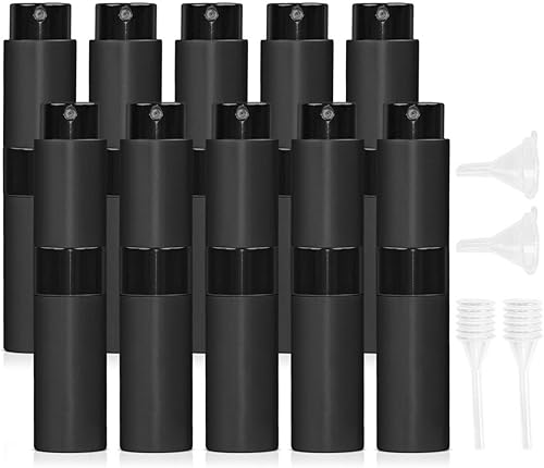 10 botellas recargables de atomizador de perfume de 0.3 fl oz, botella de spray de viaje de colonia, mini spray vacío para recargar, rociador