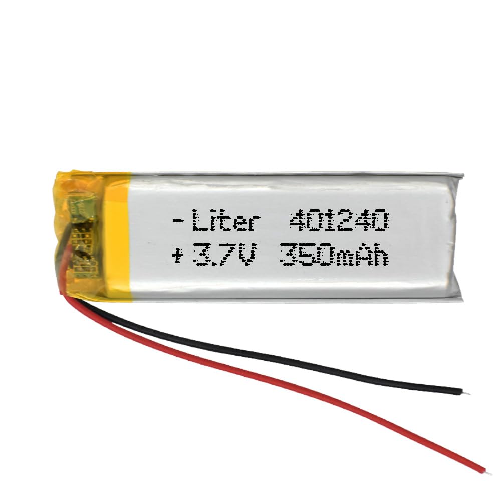 Battery 401240 LiPo 3.7V 350mAh 1.295Wh 1S 5C Liter Energy Battery for Electronics Rechargeable Portable Phone Smartwatch video light GPS - Not compatible for Radio Control 42x12x4mm (350mAh|401240)