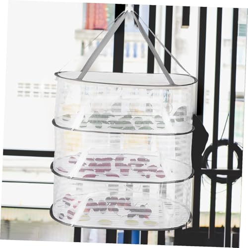 Filet de séchage suspendu à couches pour herbes et vêtements avec panier en maille robuste - 5
