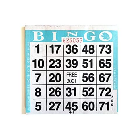 United Novelty 1 on Single Face Bingo Paper Cards- Pack of 500 Sheets- Color Aqua Border_AB Cover