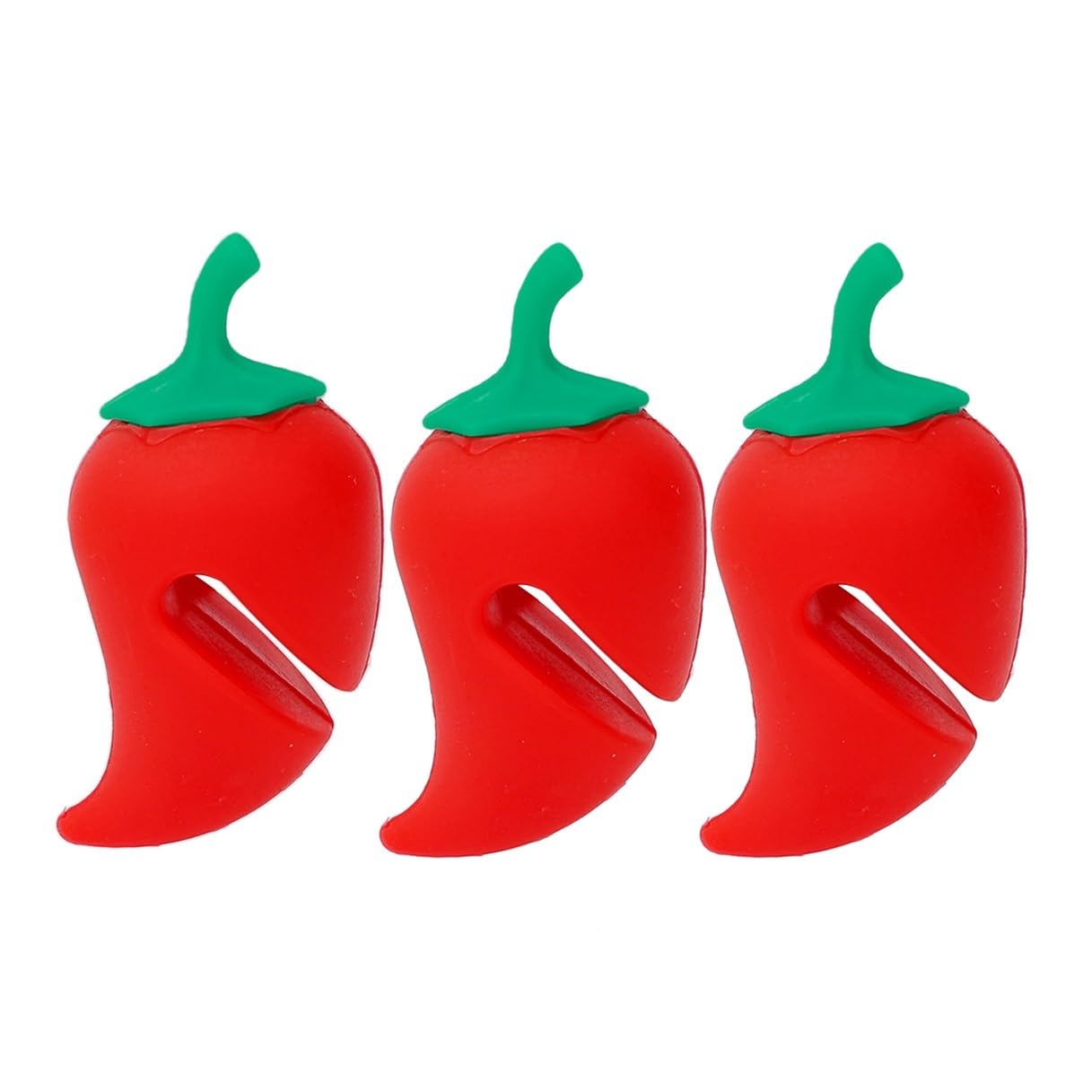 JIUJU 3pcs Silicone Fake Chili For Pot Lid Clips Anti-Overflow Stopper Kitchen(Chili 3pcs)